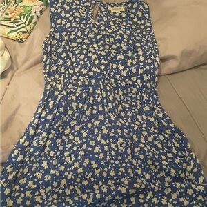 Floral Blue and Cream Dress